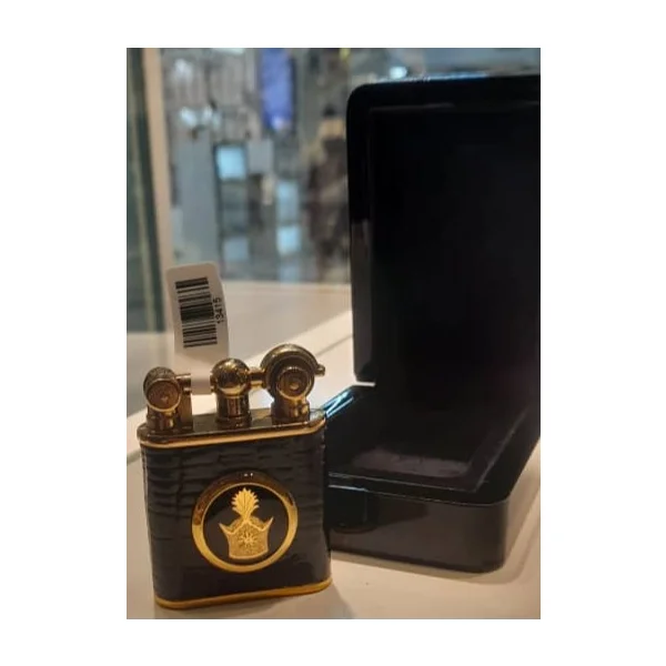 فندک گازی چرم ورق طلا ۲۴ عیار تاج سام نورزاده