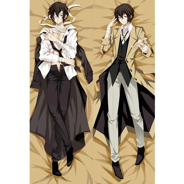 بالش بغلی ژاپنی بزرگ داکیماکورا، طرح اوسامو دازای (Osamu Dazai) از انیمه Bungou Stray Dogs، سایز 50*150 سانتی‌متر