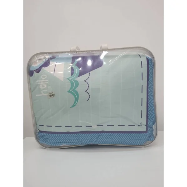 ست تشک لحاف و بالش کودک طرح خرس و قایق رنگ ابی روشن کد 22600544