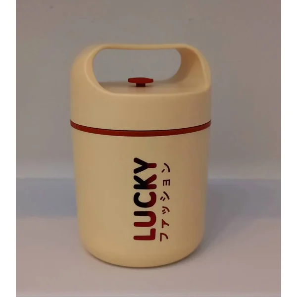 ست فلاسک غذا یه خانه و قاشق کرم رنگ 500میل برند lucky  کد 22600673