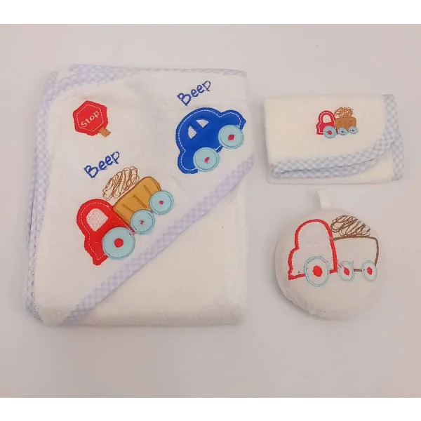 ست حوله نوزاد سه تکه طرح ماشین کد 2-22600063