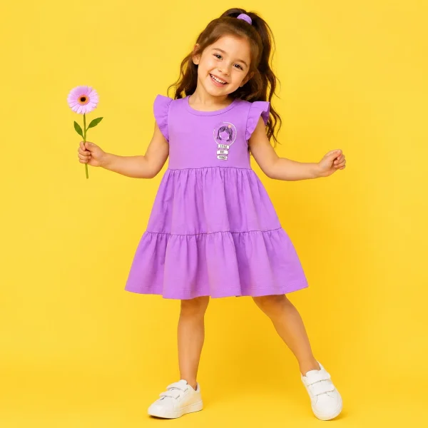 پیراهن طرح little but fierce دخترانه (18 ماه تا 7 سال) کد 628964