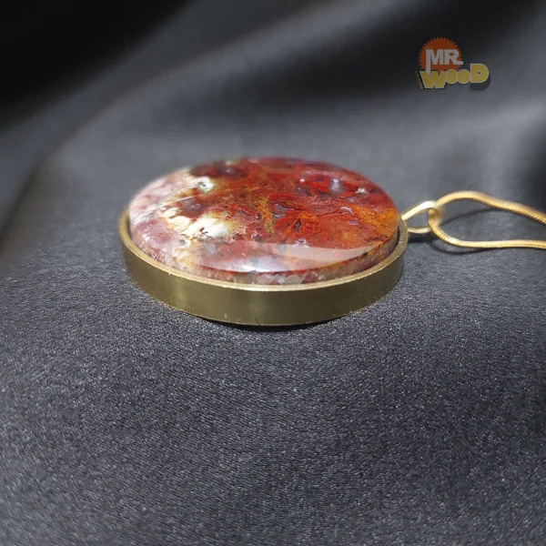 گردنبند عقیق شجر اصل (فریم رنگ ثابت)