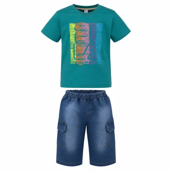 تیشرت و شلوارک طرح Fila پسرانه (10 تا 13 سال) کد 52400285