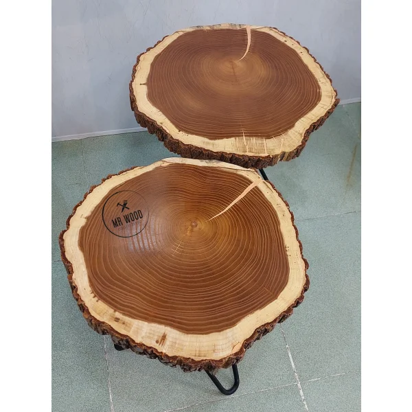 ست میز جلومبلی و عسلی مدرن چوبی مدل روستیک