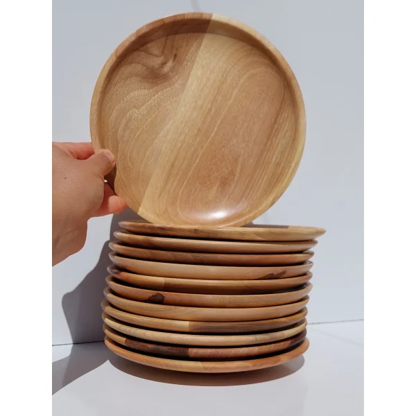 پیش دستی چوبی ست 6 تایی چوب گردو (قابل شست و شو) - قطر 25