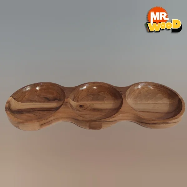 اردوخوری چوبی مدل لوبیای سحرآمیز - رنگ شده