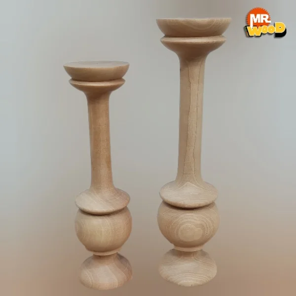 جاشمعی چوبی مدل رومیزی چوب گردو ست دوتایی
