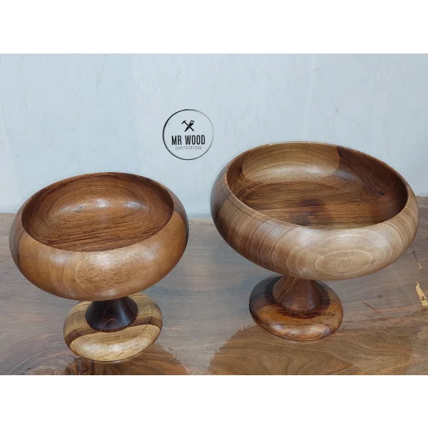 سرویس پذیرایی دو تیکه مدل خمره ای چوب گردو - گیاهی