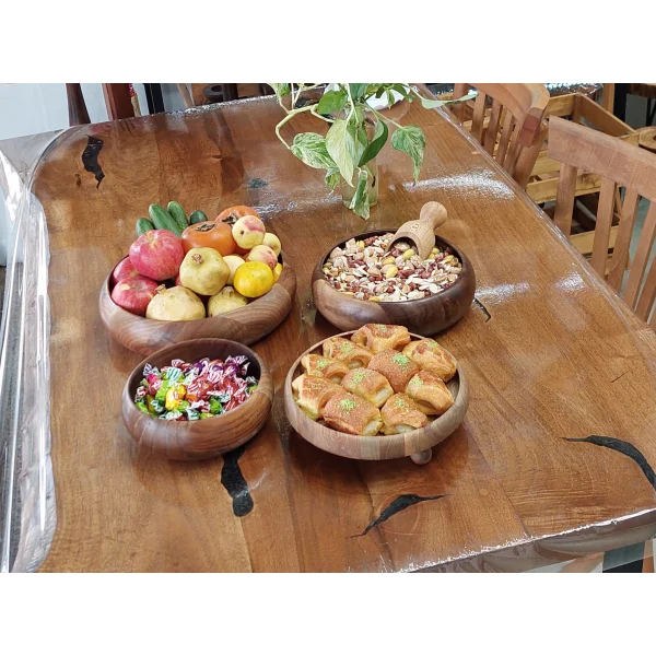 سرویسی پذیرایی چوبی جدید و شیک چوب گردو قابل شستشو - ضدآب