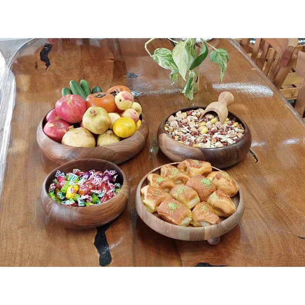 سرویسی پذیرایی چوبی جدید و شیک چوب گردو قابل شستشو - گیاهی