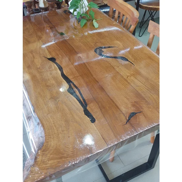 میز نهارخوری چوبی 6 نفره مدل روستیک چوب گردو