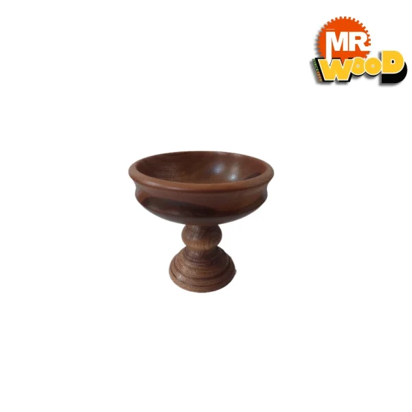 کاسه پایه دار چوب گردو | سه سایز کاربردی | قابل شستشو - 30  سانت