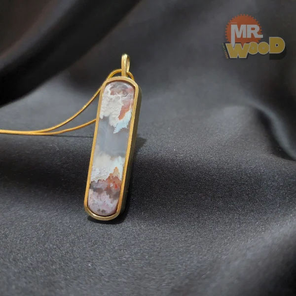 گردنبند عقیق شجر منظره (فریم رنگ ثابت)