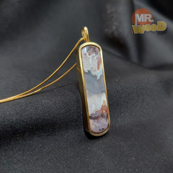 گردنبند عقیق شجر منظره (فریم رنگ ثابت)