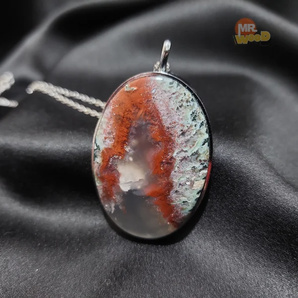 گردنبند عقیق شجر گل اناری خراسان (سایز درشت)