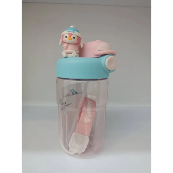 قمقمه پلاستیکی طرح کلاه و جوجه رنگ صورتی آبی کد 22600667