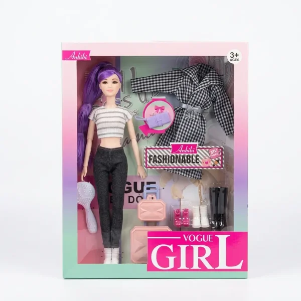 عروسک فشن Anbibi Vogue Girl با ست لباس قابل تعویض و لوازم جانبی کامل