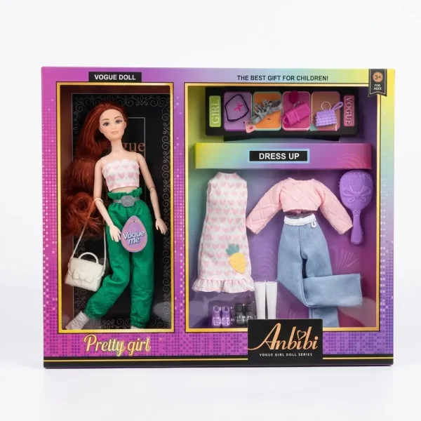 عروسک فشن Anbibi Vogue Girl با لباس قابل تعویض و لوازم جانبی کامل