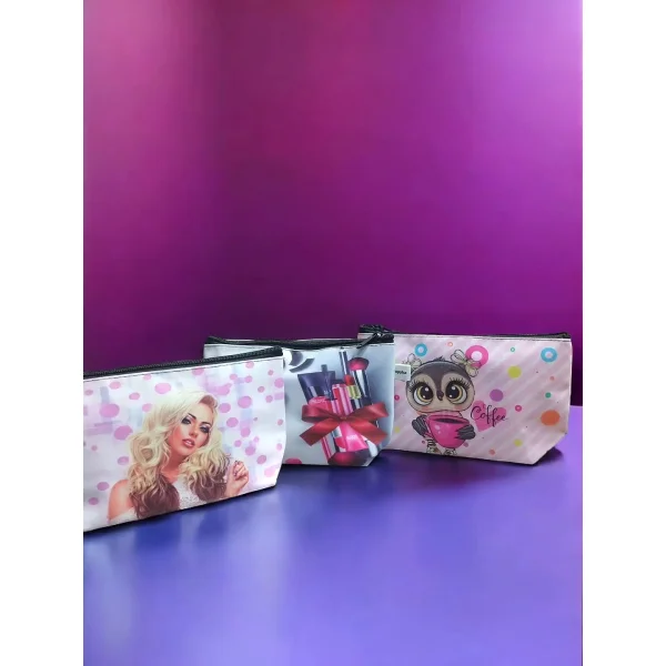 کیف چرمی آرایشی طرحدار سایز ۱۲