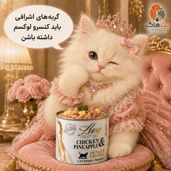 کنسرو نچرال گربه لوکس مرغ و آناناس ۳۰۰ گرم