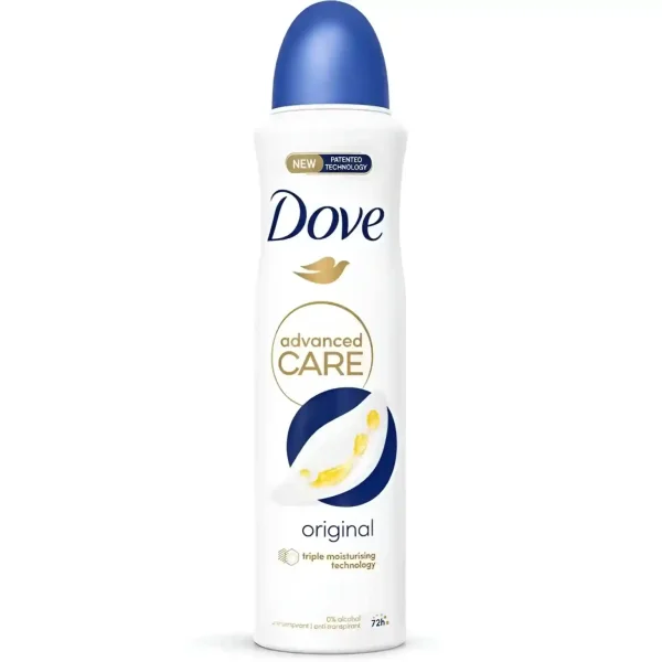 اسپری ضد تعریق زنانه داو 72 ساعته با رایحه شیر و اورجینال Dove Advanced Care حجم 250 میل