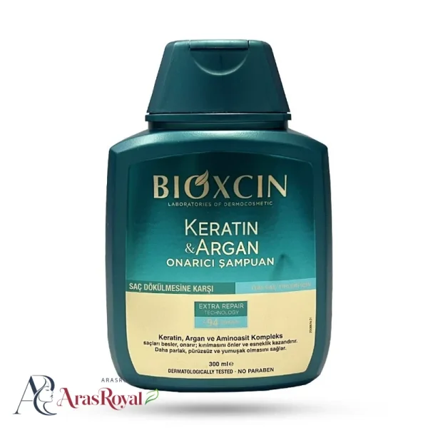شامپو سر بیوکسین سبز حاوی کراتین و روغن آرگان حجم 300 میل BIOXCIN