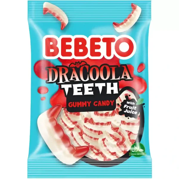 پاستیل ببتو مدل دندان دراکولا Bebeto Dracoola Teeth وزن 80 گرم 3 عددی