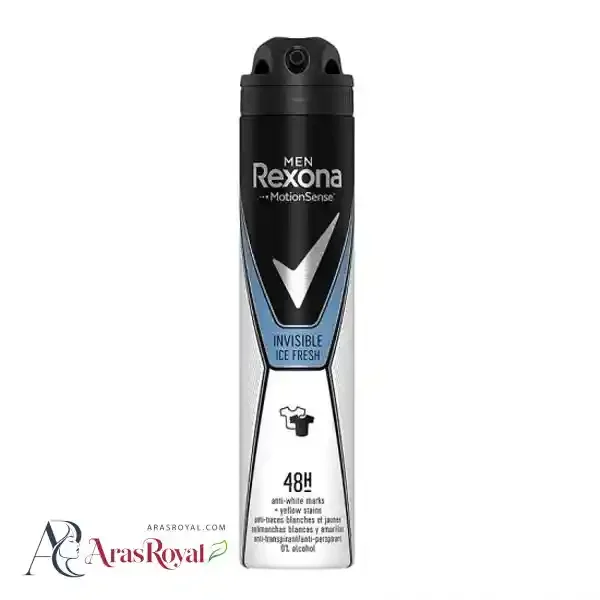اسپری ضد تعریق مردانه رکسونا Rexona مدل Invisible Ice fresh اینویزیبل آیس ایتالیا حجم 200 میل