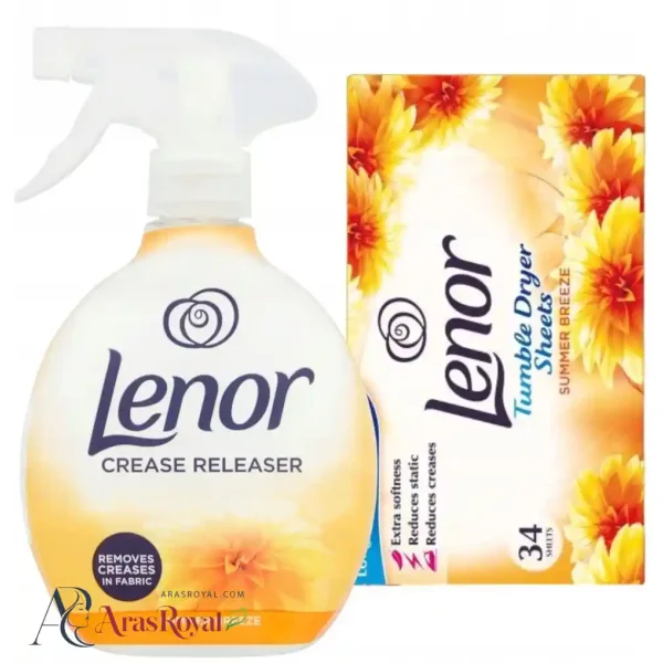 اسپری ضد چروک و اتو کننده لباس لنور Lenor رایحه Summer Breeze (نسیم تابستانی) حجم 500 میل
