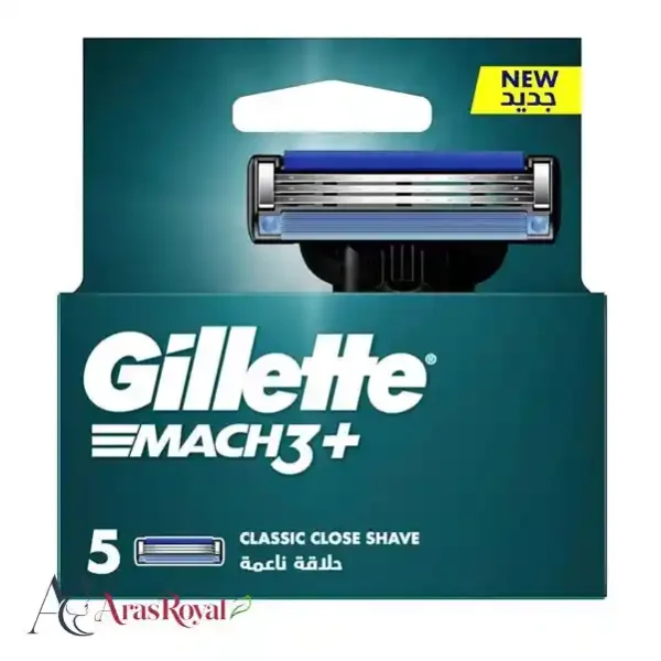 تیغ یدک ژیلت Gillette Mach 3 Plus سه لبه بسته 5 عددی