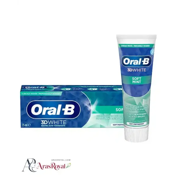 خمیر دندان اورال بی Oral - B روزانه تری دی وایت SOFT MINT حجم 75 میل