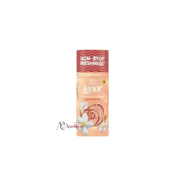 دانه های خوشبو کننده لباس لنور Lenor رایحه Jasmine and White Cedar حجم 155 گرمی