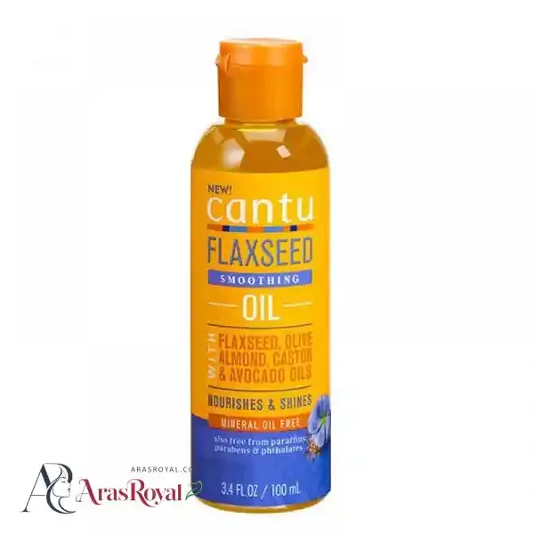 روغن مو مو های فر کنتو Cantu مدل Flaxseed Smoothing Oil حجم 524 میل