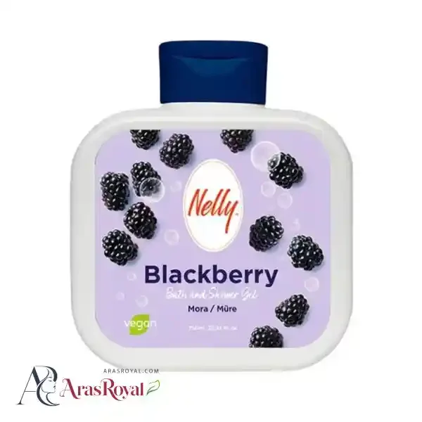 شامپو بدن و شاور ژل نلی Nelly رایحه شاه توت BLACKBERRY حجم 750 میل