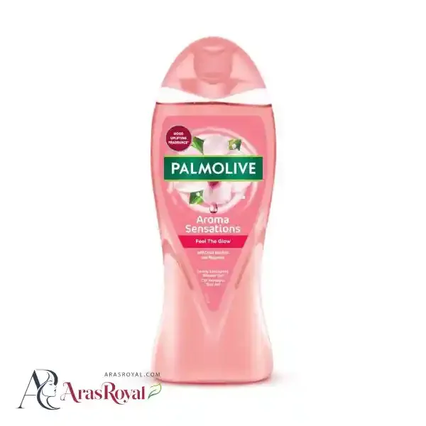 شامپو بدن پالمولیو Palmolive مدل Feel the Glow رایحه گل رز و خاک رس حجم 500 میل