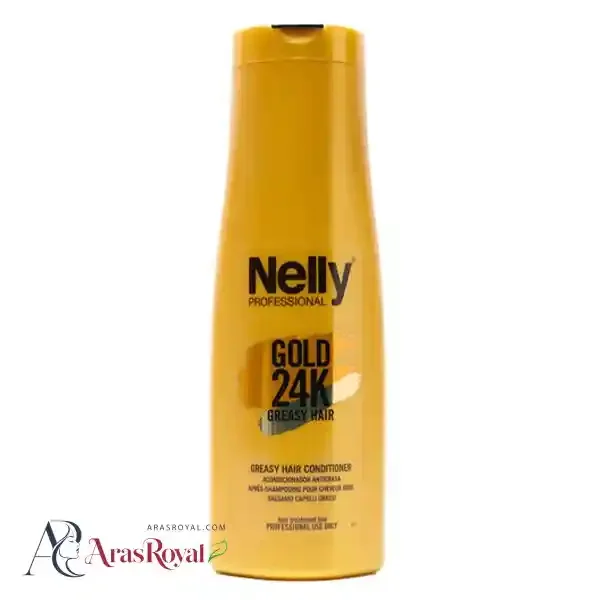 شامپو مو های چرب گلد نلی Nelly مدل SHAMPOO GREASY HAIR 24K حجم 400 میل