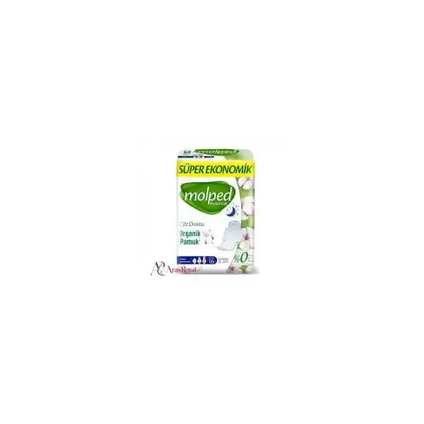 نوار بهداشتی مولپد molped مدل Pure and soft بسته 16 عددی مناسب شب