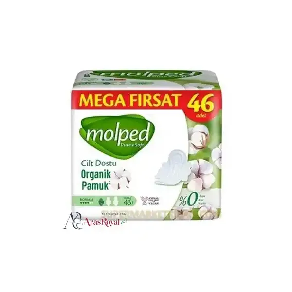 نوار بهداشتی مولپد molped مدل Pure and soft بسته 46 عددی سایز نرمال