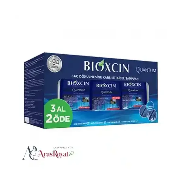 پک 3 عددی شامپو بیوکسین BIOXCIN مدل کوانتوم مو های چرب حجم 300 میل