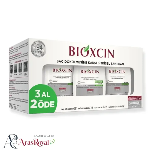 پک 3 عددی شامپو بیوکسین BIOXCIN مناسب مو های چرب حجم 300 میل