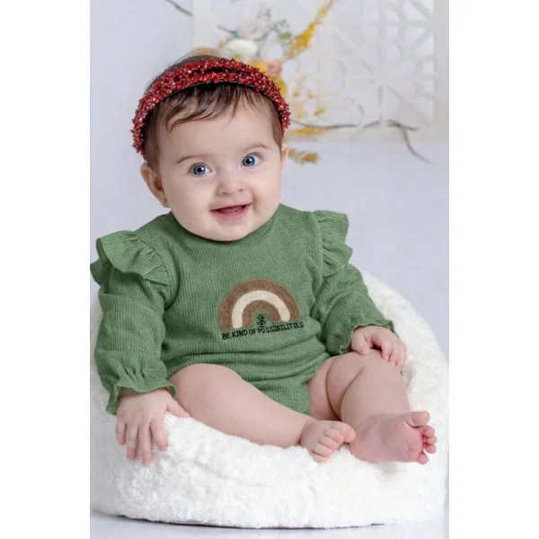 بادی نوزادی طرح رنگین کمان دخترانه کد 1272