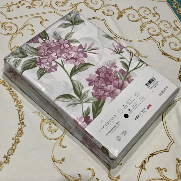 سرویس  کاورلحاف نوردکوئین طرح lora دو نفره 4 تکه