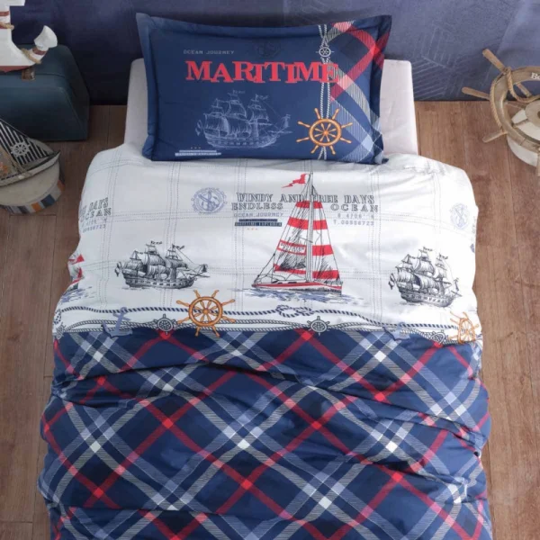 سرویس کاورلحاف  کلسی طرح Maritime تک نفره 3 تکه