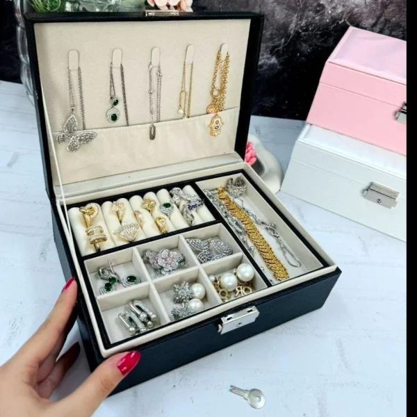 جعبه جواهرات 2طبقه مشکی