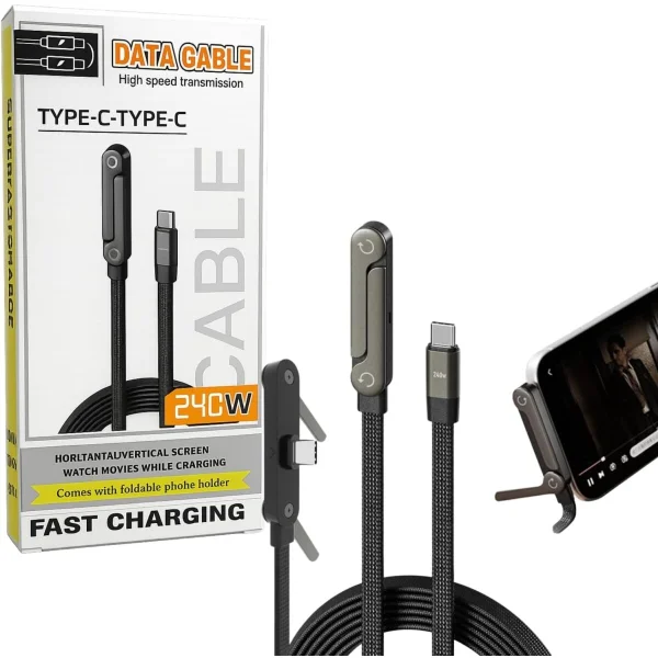 کابل شارژ هولدر تاشو TYPE_C—TYPE_C توان 240W