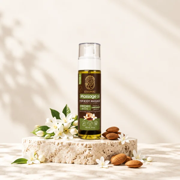 روغن ماساژ بدن اکسونیک حاوی روغن بادام شیرین و یاس | ۱۵۰ میلی‌لیتر