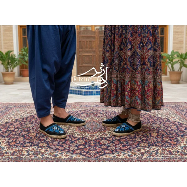 گیوه طرحدار دور کنفی