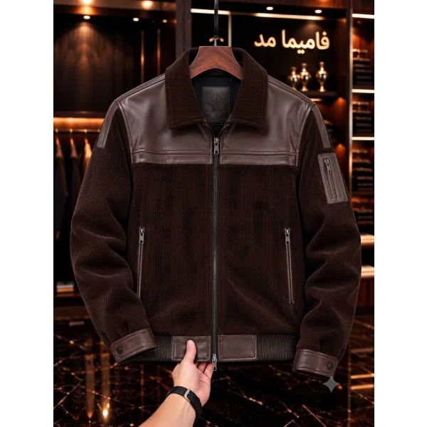 کاپشن چرم کبریتی کد 5040