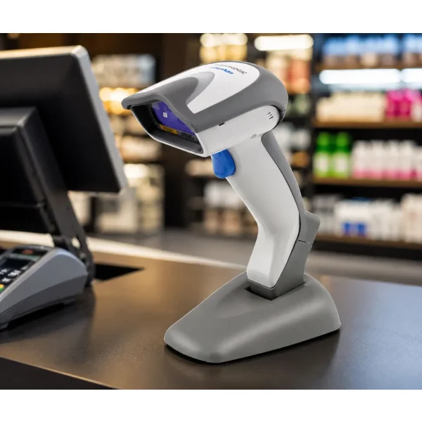 بارکدخوان استوک دیتالاجیک Datalogic مدل GD4400 با پایه ثابت و با سرعت ۳۰۰ اسکن در ثانیه دو بعدی باسیم | Gryphon - زیگمارن